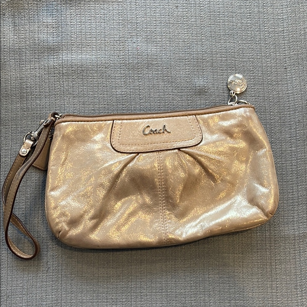Coach Metallic Wristlet Clutch